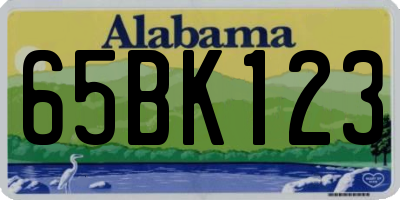 AL license plate 65BK123