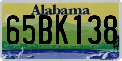AL license plate 65BK138