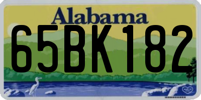 AL license plate 65BK182