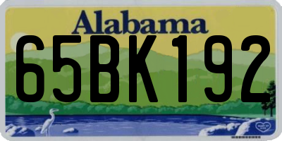 AL license plate 65BK192
