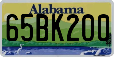 AL license plate 65BK200
