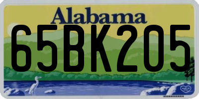 AL license plate 65BK205