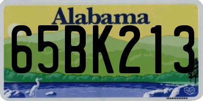 AL license plate 65BK213
