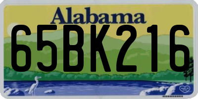 AL license plate 65BK216