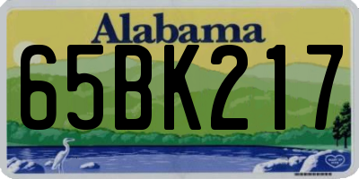 AL license plate 65BK217
