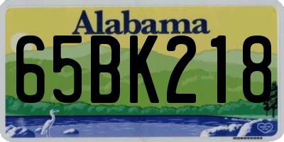 AL license plate 65BK218