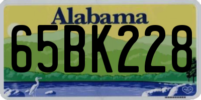 AL license plate 65BK228
