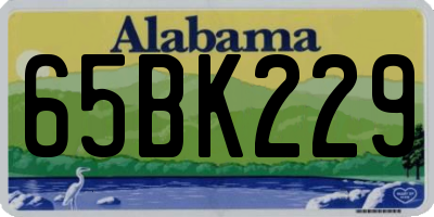 AL license plate 65BK229