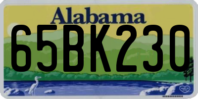 AL license plate 65BK230
