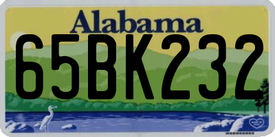 AL license plate 65BK232