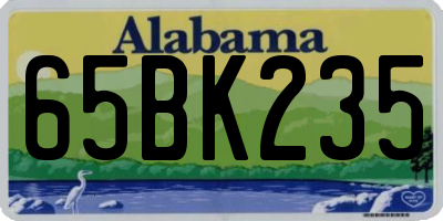 AL license plate 65BK235