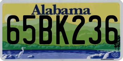 AL license plate 65BK236