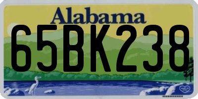 AL license plate 65BK238