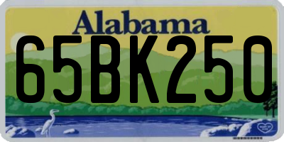 AL license plate 65BK250