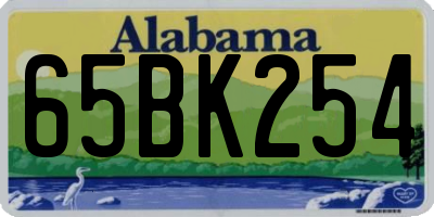 AL license plate 65BK254