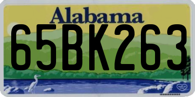 AL license plate 65BK263