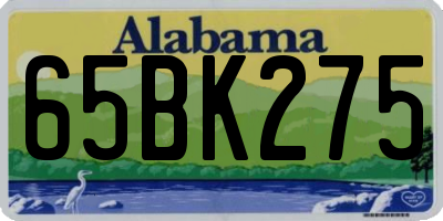 AL license plate 65BK275