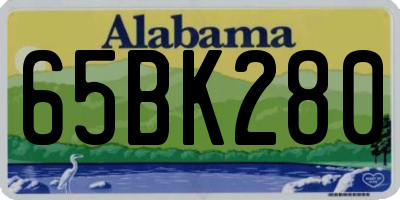 AL license plate 65BK280