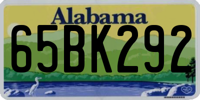 AL license plate 65BK292