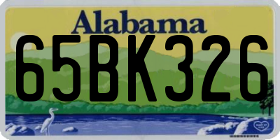 AL license plate 65BK326