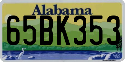 AL license plate 65BK353