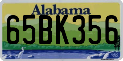 AL license plate 65BK356