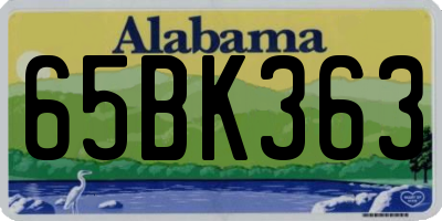 AL license plate 65BK363