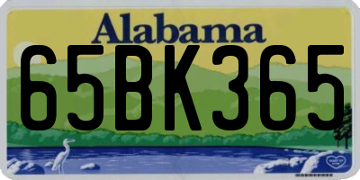 AL license plate 65BK365