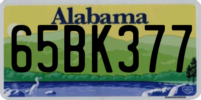 AL license plate 65BK377