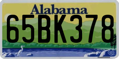 AL license plate 65BK378