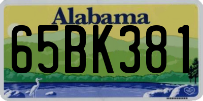 AL license plate 65BK381