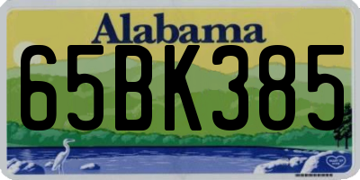 AL license plate 65BK385