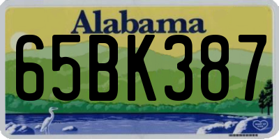 AL license plate 65BK387