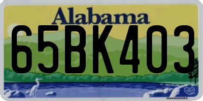 AL license plate 65BK403
