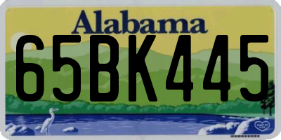 AL license plate 65BK445