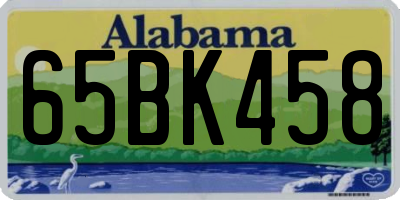 AL license plate 65BK458