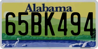 AL license plate 65BK494