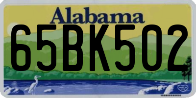 AL license plate 65BK502