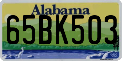 AL license plate 65BK503