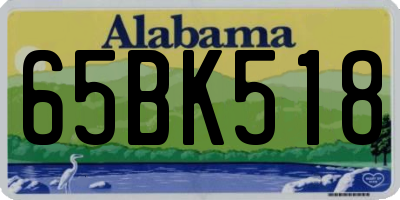 AL license plate 65BK518