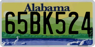 AL license plate 65BK524