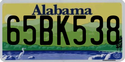 AL license plate 65BK538