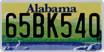 AL license plate 65BK540