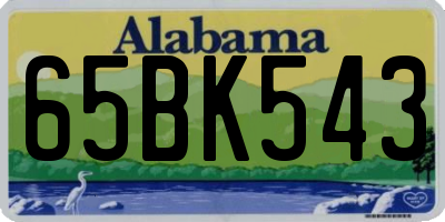 AL license plate 65BK543