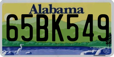 AL license plate 65BK549