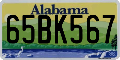 AL license plate 65BK567