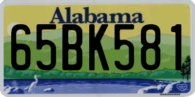 AL license plate 65BK581
