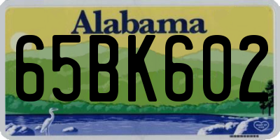 AL license plate 65BK602