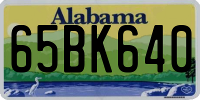 AL license plate 65BK640