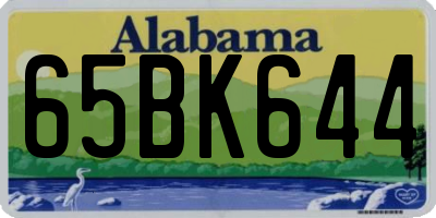 AL license plate 65BK644